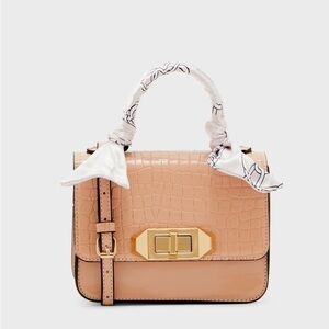NEW NWT | ALDO | Procoio Top Handle Crossbody | Pink Patent Leather Scarf Purse